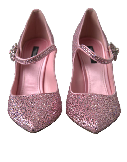 Pink Strass Crystal Heels Pumps Shoes-Dolce & Gabbana-LabelTerrace.com