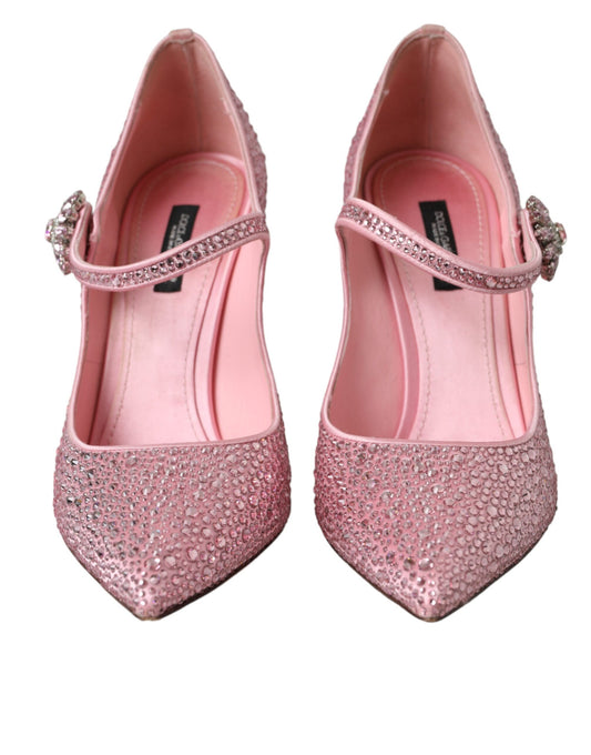 Pink Strass Crystal Heels Pumps Shoes-Dolce & Gabbana-LabelTerrace.com