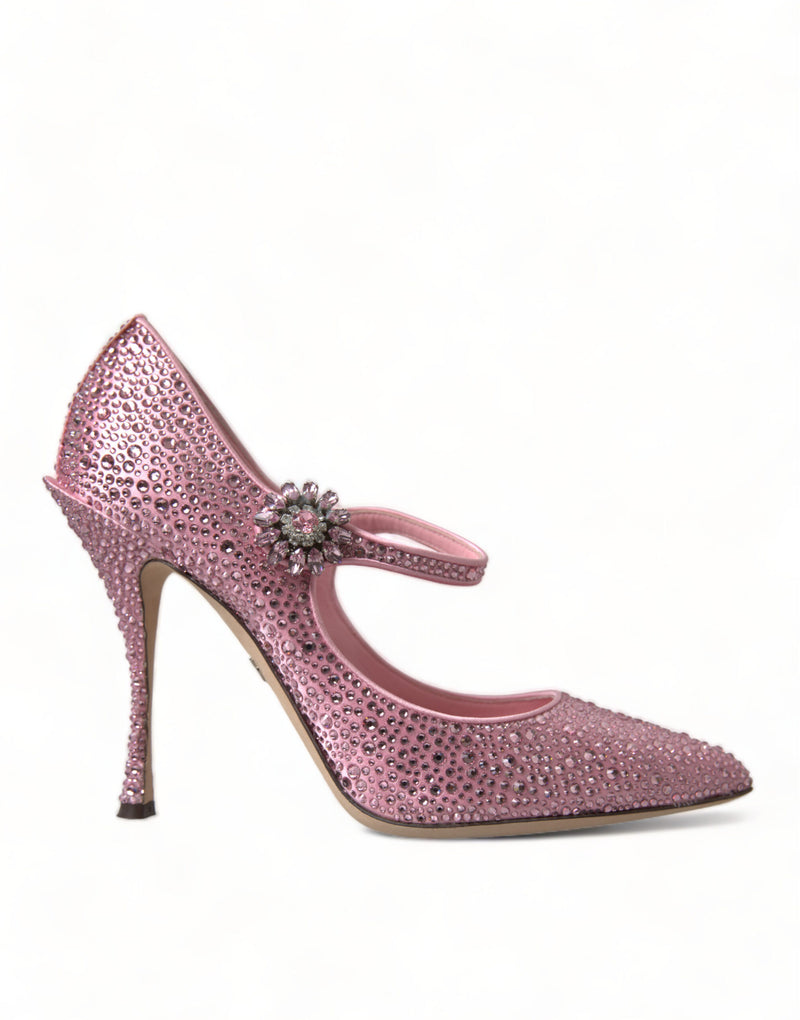 Pink Strass Crystal Heels Pumps Shoes-Dolce & Gabbana-LabelTerrace.com