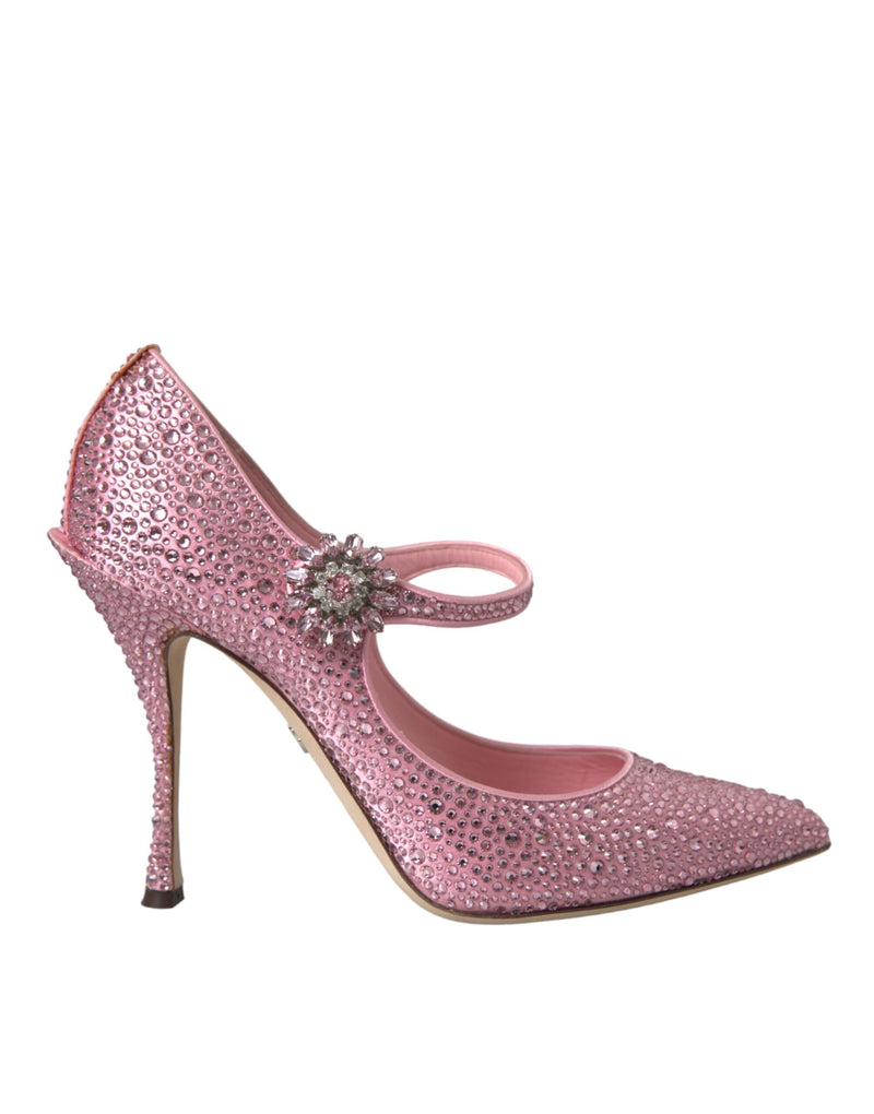 Pink Strass Crystal Heels Pumps Shoes-Dolce & Gabbana-LabelTerrace.com
