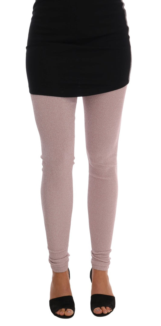 Pink Stretch Waist Tights Stockings-Dolce & Gabbana-LabelTerrace.com