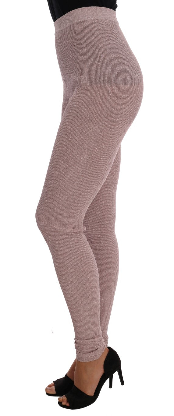 Pink Stretch Waist Tights Stockings-Dolce & Gabbana-LabelTerrace.com