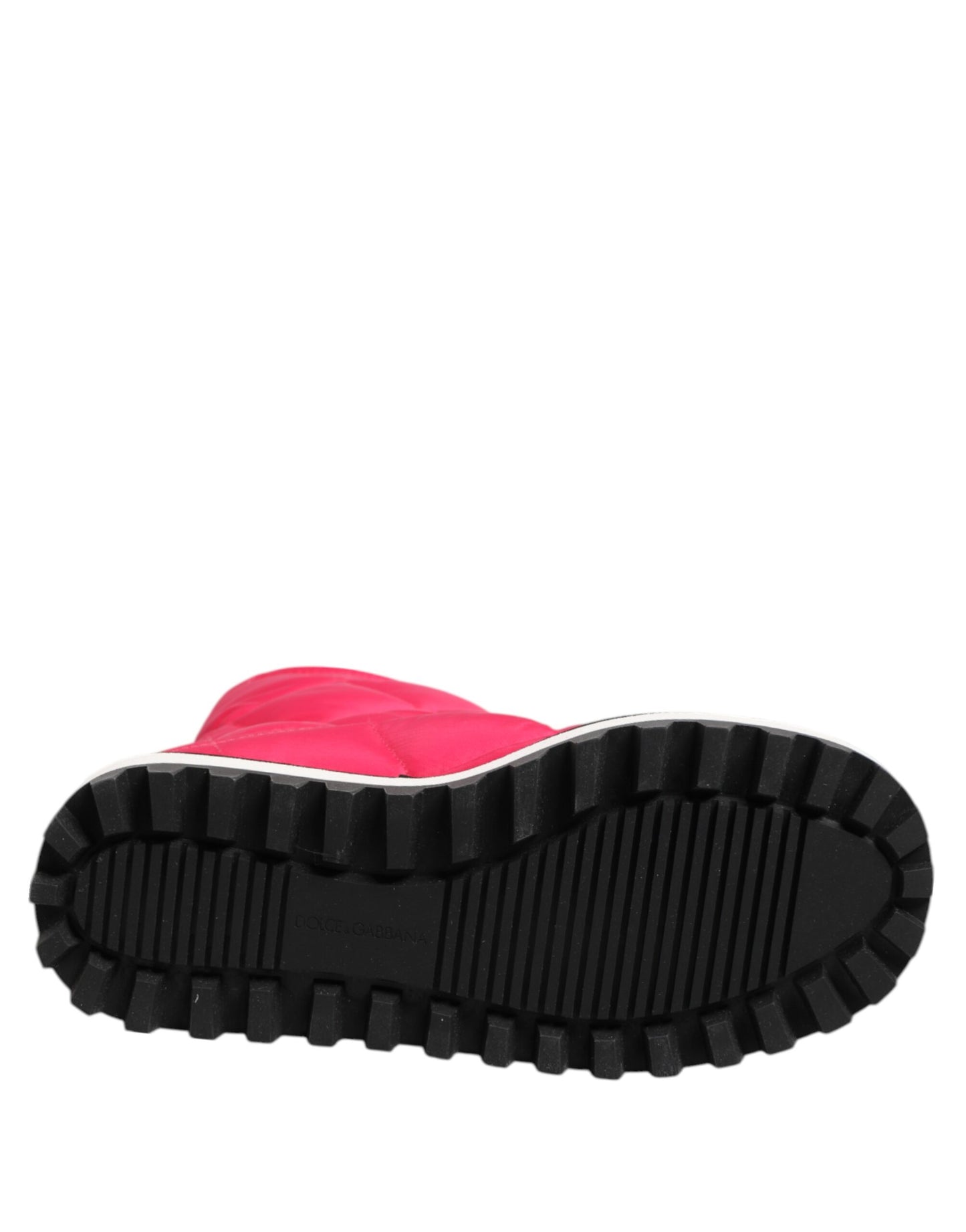 Pink White Viscose Padded Mid Calf Boots Shoes-Dolce & Gabbana-LabelTerrace.com