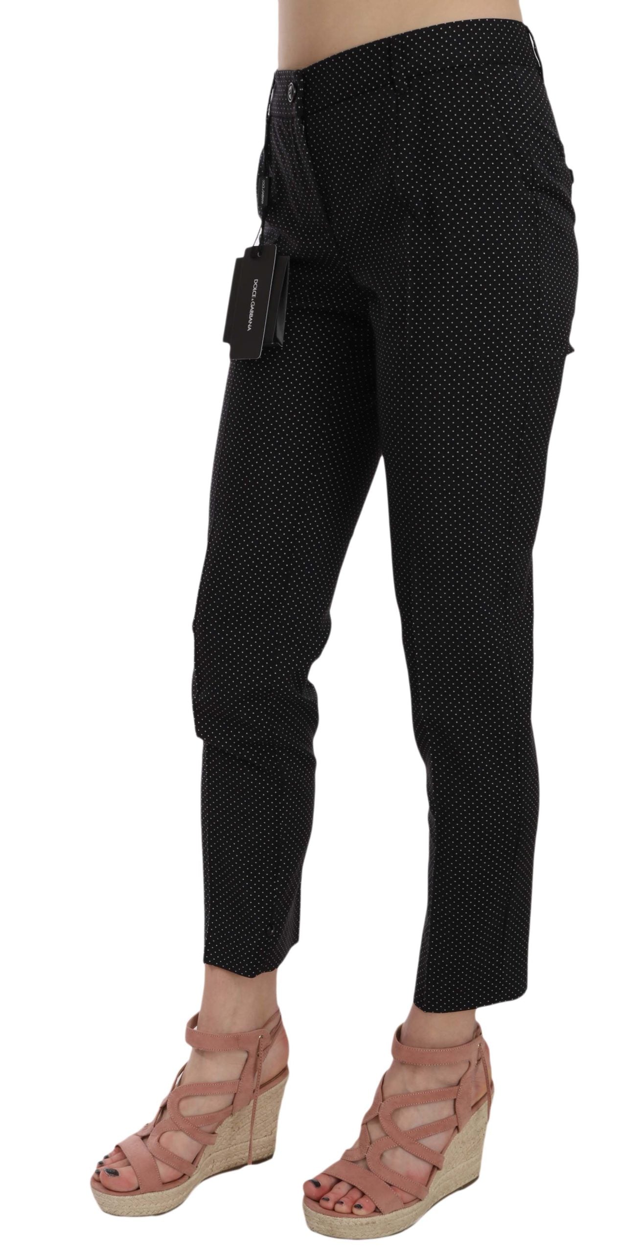 Polka Dot Slim Capri Trousers Tapered Pants-Dolce & Gabbana-LabelTerrace.com