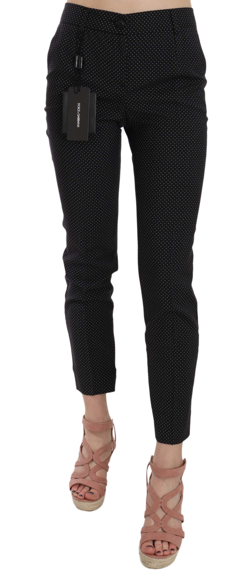 Polka Dot Slim Capri Trousers Tapered Pants-Dolce & Gabbana-LabelTerrace.com