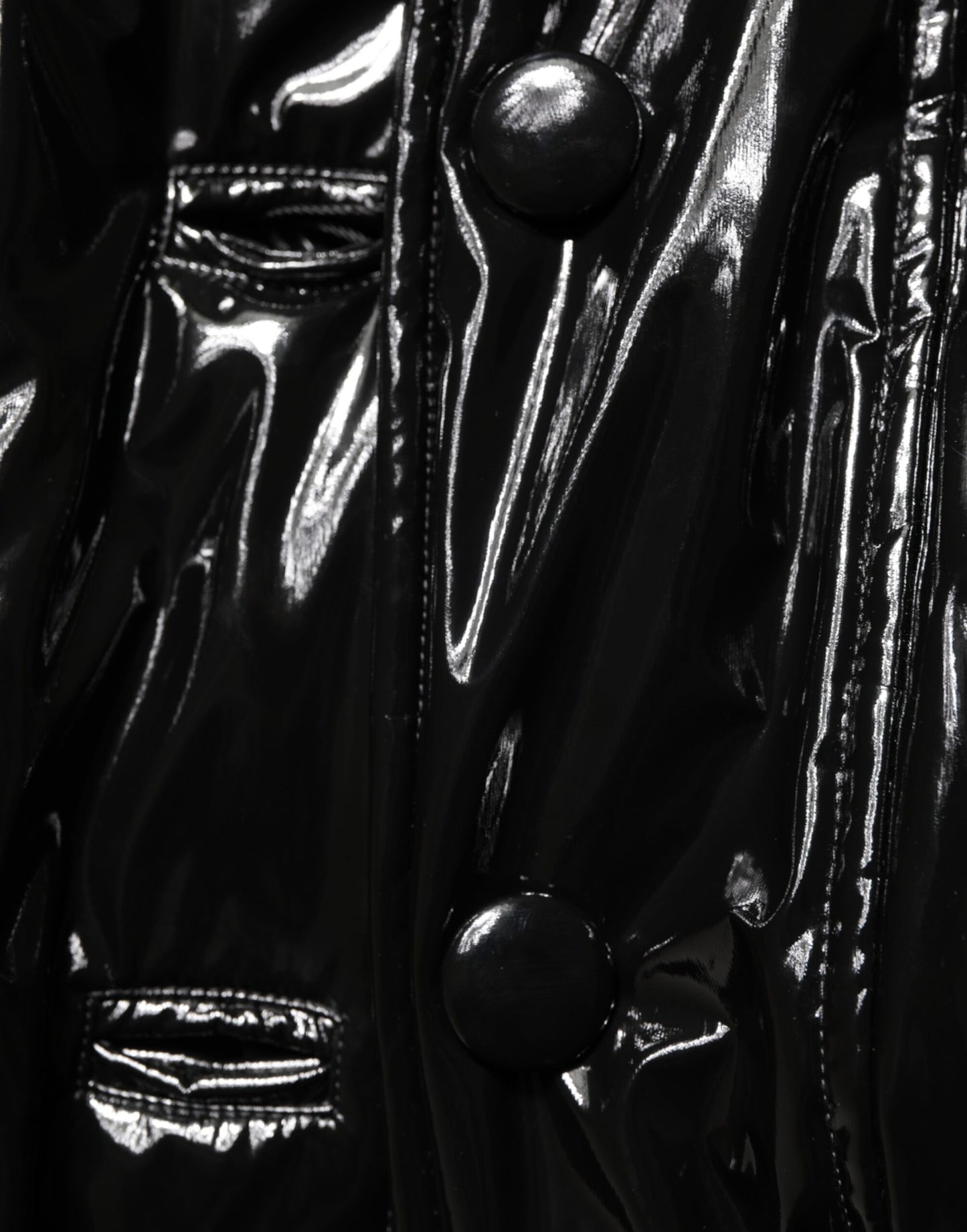 Polyester Black Quilted Puffer Coat Jacket-Dolce & Gabbana-LabelTerrace.com