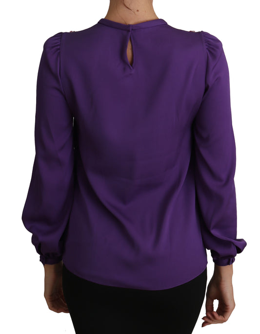 Purple Blouse Prince Fairy Tale Embellished Top-Dolce & Gabbana-LabelTerrace.com