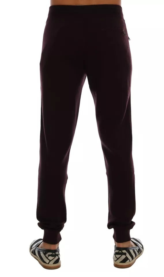 Purple Cashmere Gym Training Sport Pants-Dolce & Gabbana-LabelTerrace.com