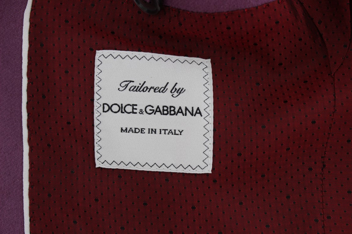 Purple Cashmere Slim Fit Blazer Jacket-Dolce & Gabbana-LabelTerrace.com