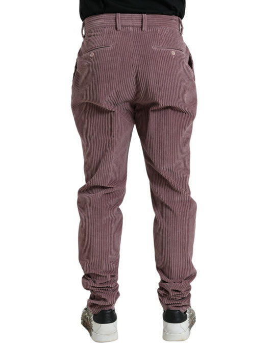 Purple Corduroy Cotton Stretch Skinny Pants-Dolce & Gabbana-LabelTerrace.com