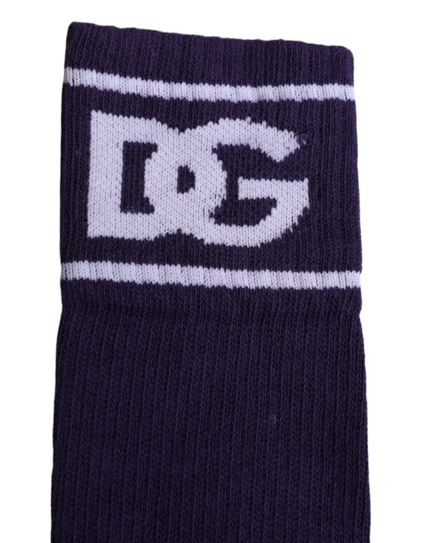 Purple Cotton DG Logo Print Open Toe Socks-Dolce & Gabbana-LabelTerrace.com