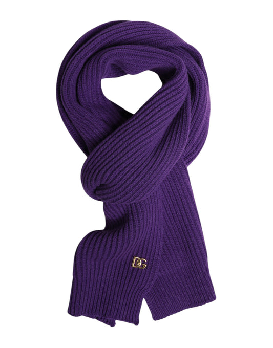 Purple DG Logo Neck Warmer Wrap Shawl Scarf-Dolce & Gabbana-LabelTerrace.com