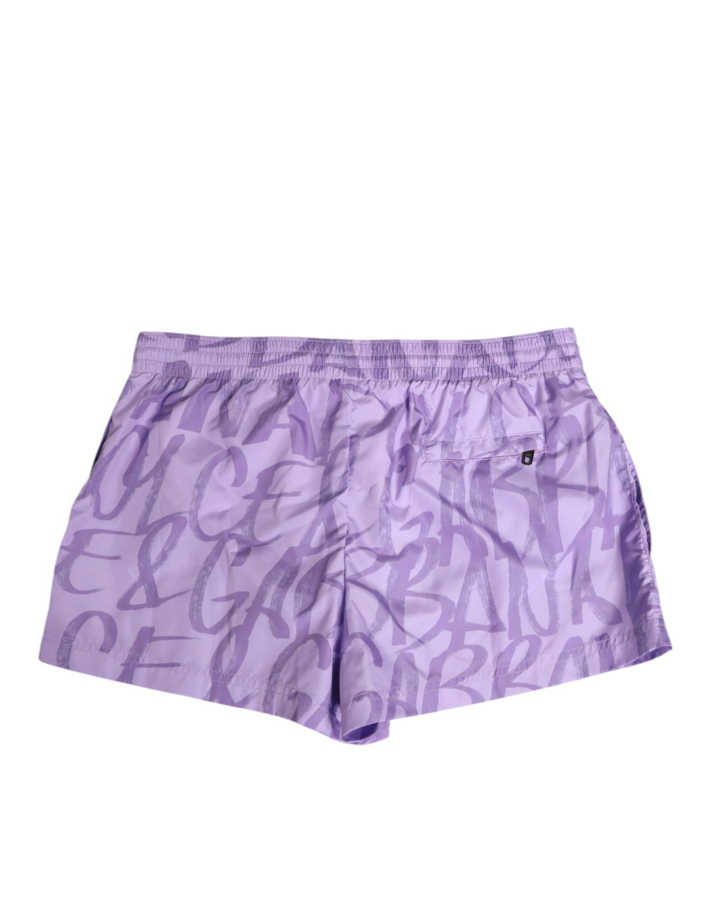 Purple DG Logo Print Nylon Men Shorts Swimwear