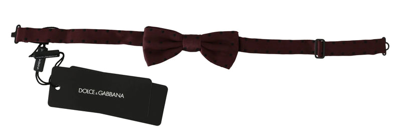 Purple Dotted Silk Adjustable Neck Papillon Bow Tie-Dolce & Gabbana-LabelTerrace.com