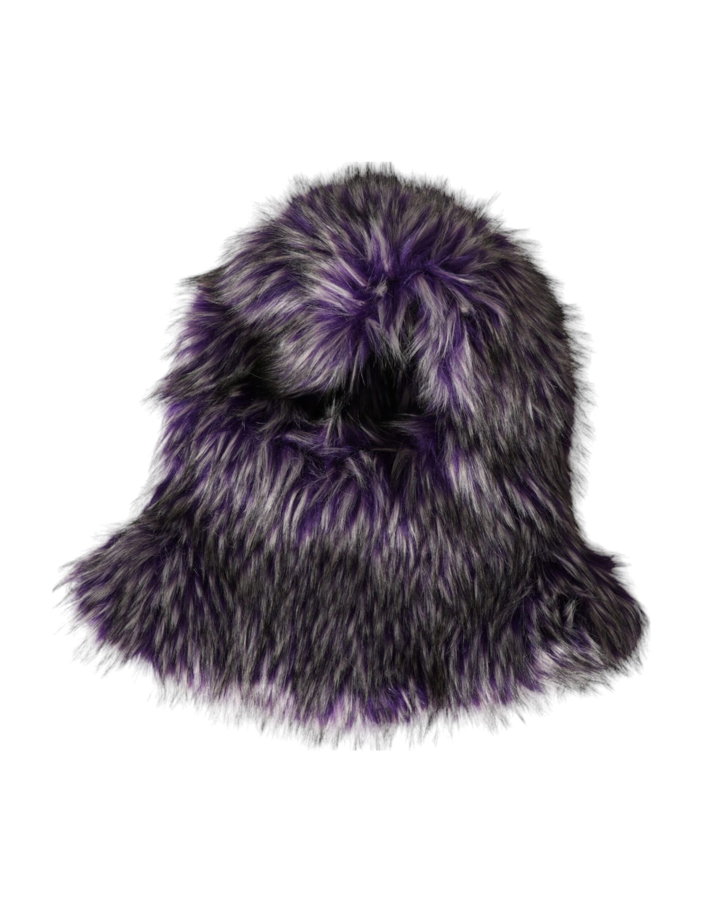 Purple Faux Fur Whole Head Wrap Hat-Dolce & Gabbana-LabelTerrace.com