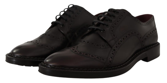 Purple Leather Oxford Wingtip Formal Shoes-Dolce & Gabbana-LabelTerrace.com