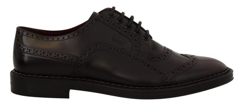 Purple Leather Oxford Wingtip Formal Shoes-Dolce & Gabbana-LabelTerrace.com