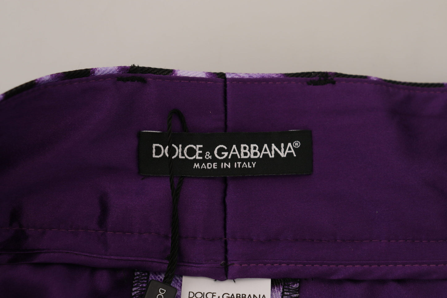 Purple Leopard Print High Waist Pants-Dolce & Gabbana-LabelTerrace.com