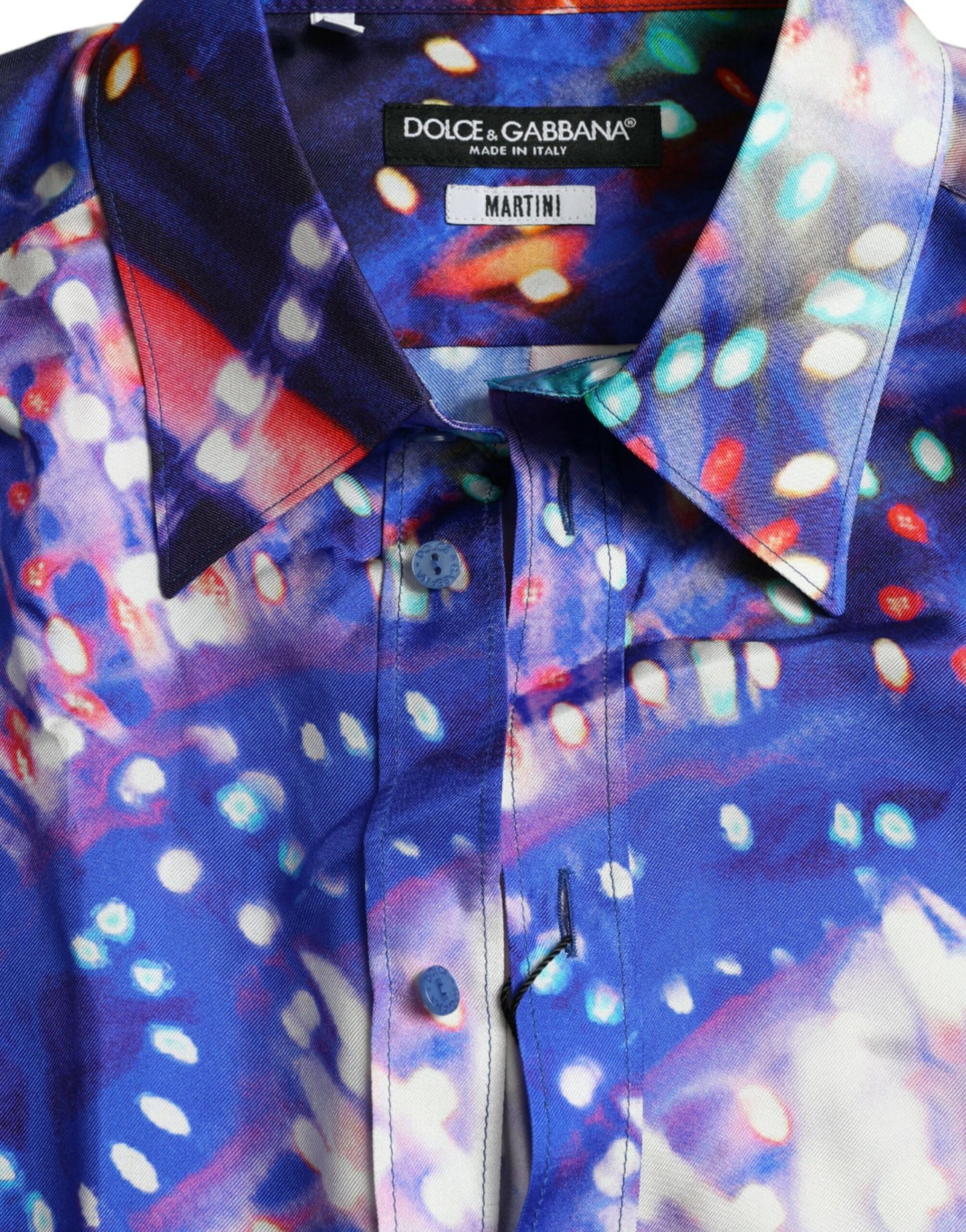 Purple Luminarie Silk Slim MARTINI Shirt-Dolce & Gabbana-LabelTerrace.com