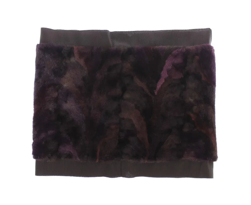 Purple MINK Fur Scarf Foulard Neck Wrap-Dolce & Gabbana-LabelTerrace.com