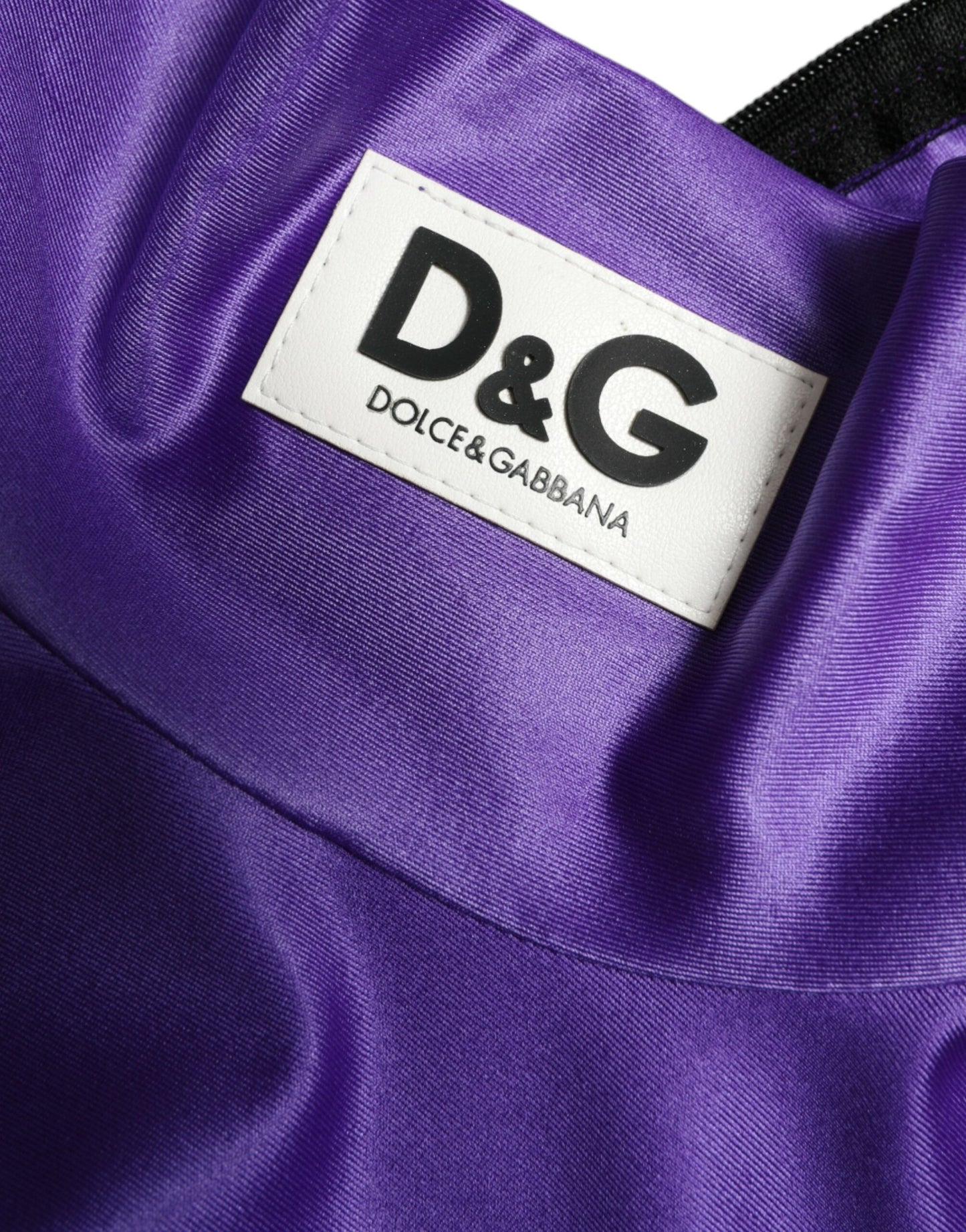 Purple Nylon Stretch Slim Long Sleeves Top-Dolce & Gabbana-LabelTerrace.com