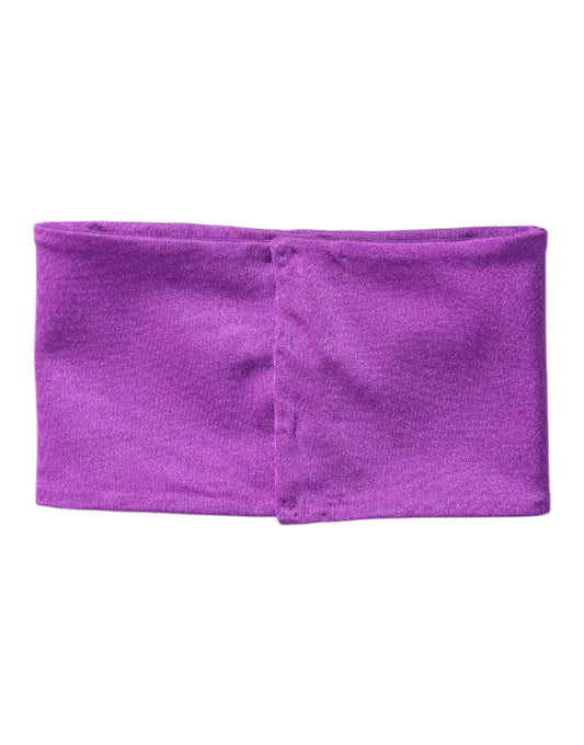 Purple Nylon Stretch Women Neck Warmer Scarf-Dolce & Gabbana-LabelTerrace.com