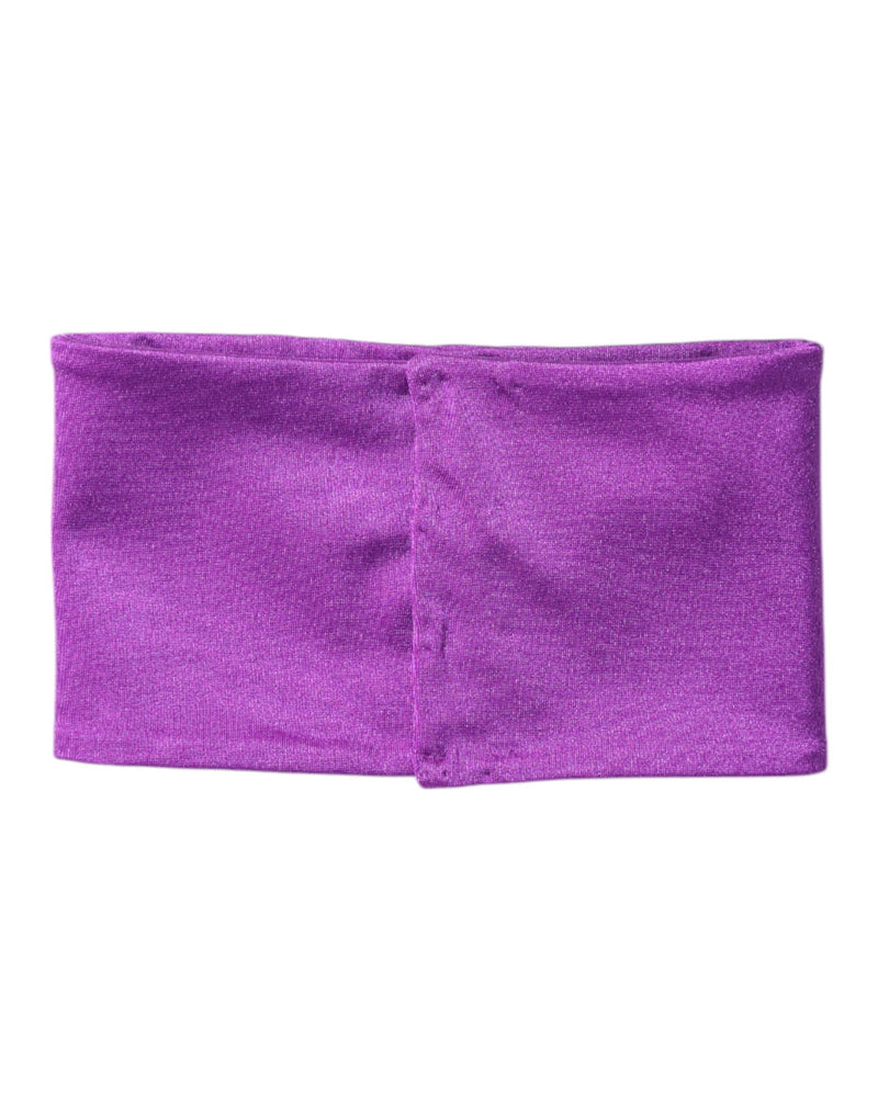 Purple Nylon Stretch Women Neck Warmer Scarf-Dolce & Gabbana-LabelTerrace.com