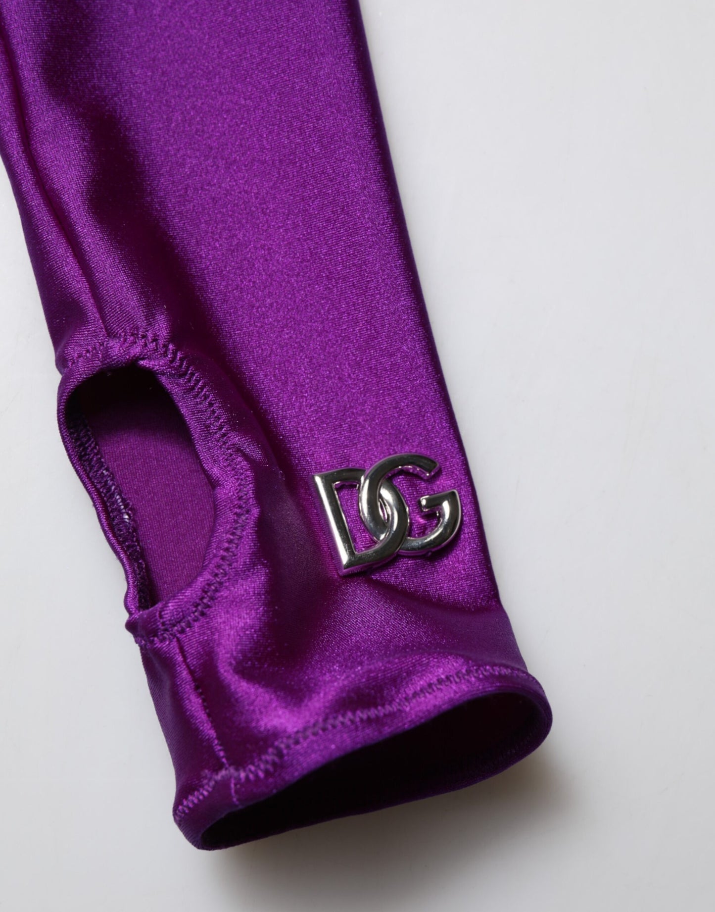 Purple Nylon Turtleneck Bodycon Jumpsuit Dress-Dolce & Gabbana-LabelTerrace.com