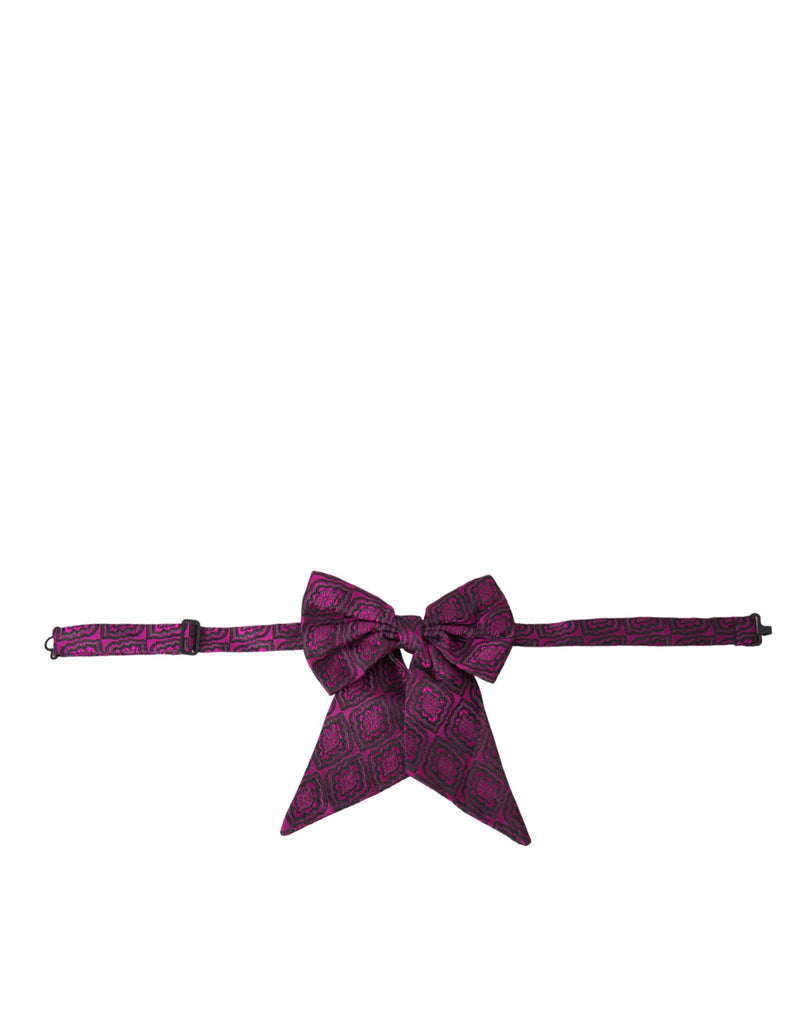 Purple Ribbon Silk Adjustable Neck Men Bow Tie-Dolce & Gabbana-LabelTerrace.com