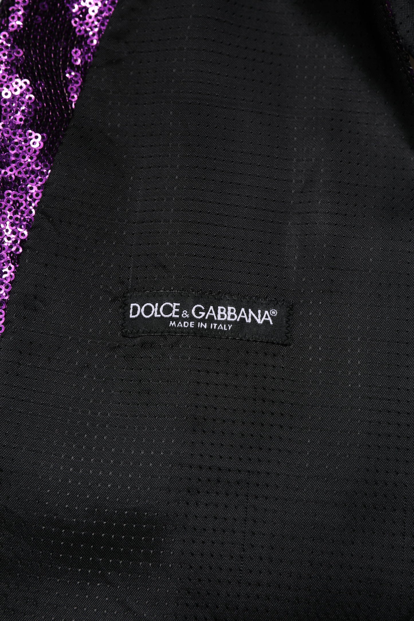 Purple Sequined Dress Formal Waistcoat Vest-Dolce & Gabbana-LabelTerrace.com