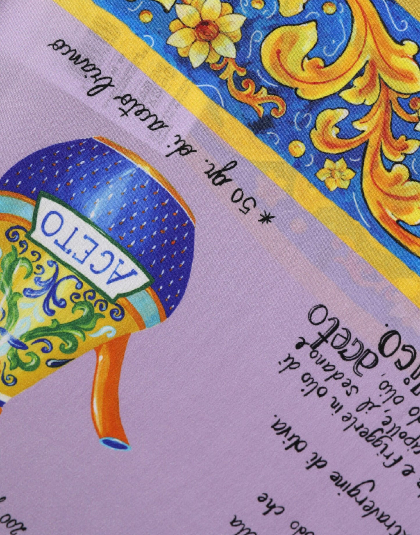 Purple Silk Caponata Siciliana Print Tank Top-Dolce & Gabbana-LabelTerrace.com