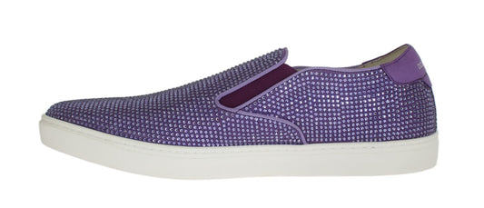 Purple Strass Canvas Logo Sneakers-Dolce & Gabbana-LabelTerrace.com