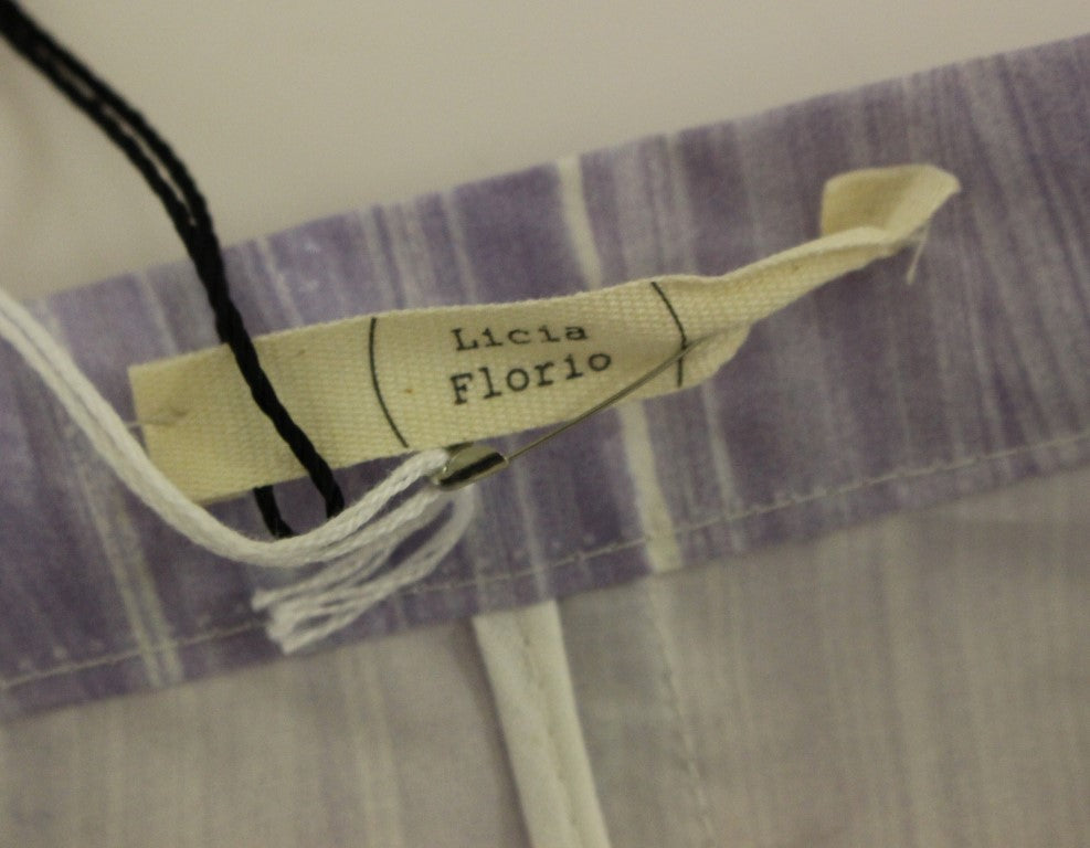 Purple Viscose Above-Knee Wrap Skirt-Licia Florio-LabelTerrace.com