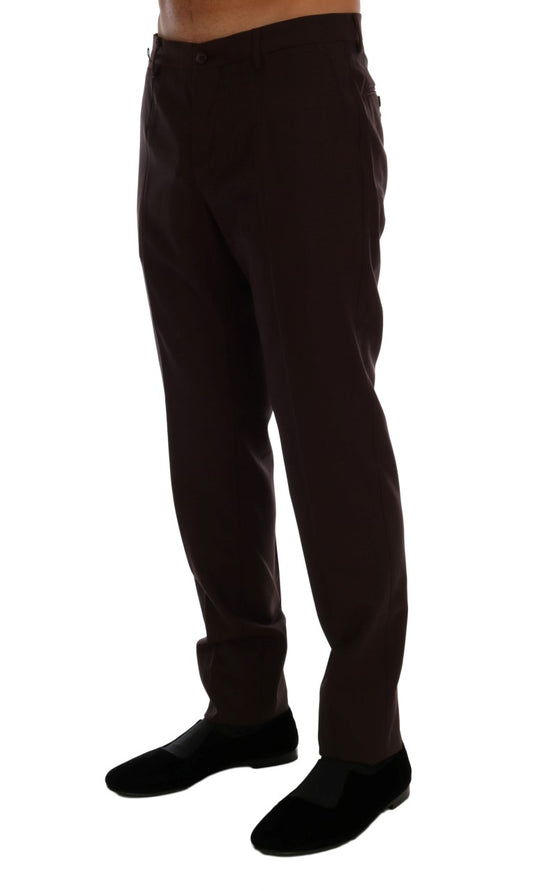 Purple Wool Stretch Formal Pants-Dolce & Gabbana-LabelTerrace.com