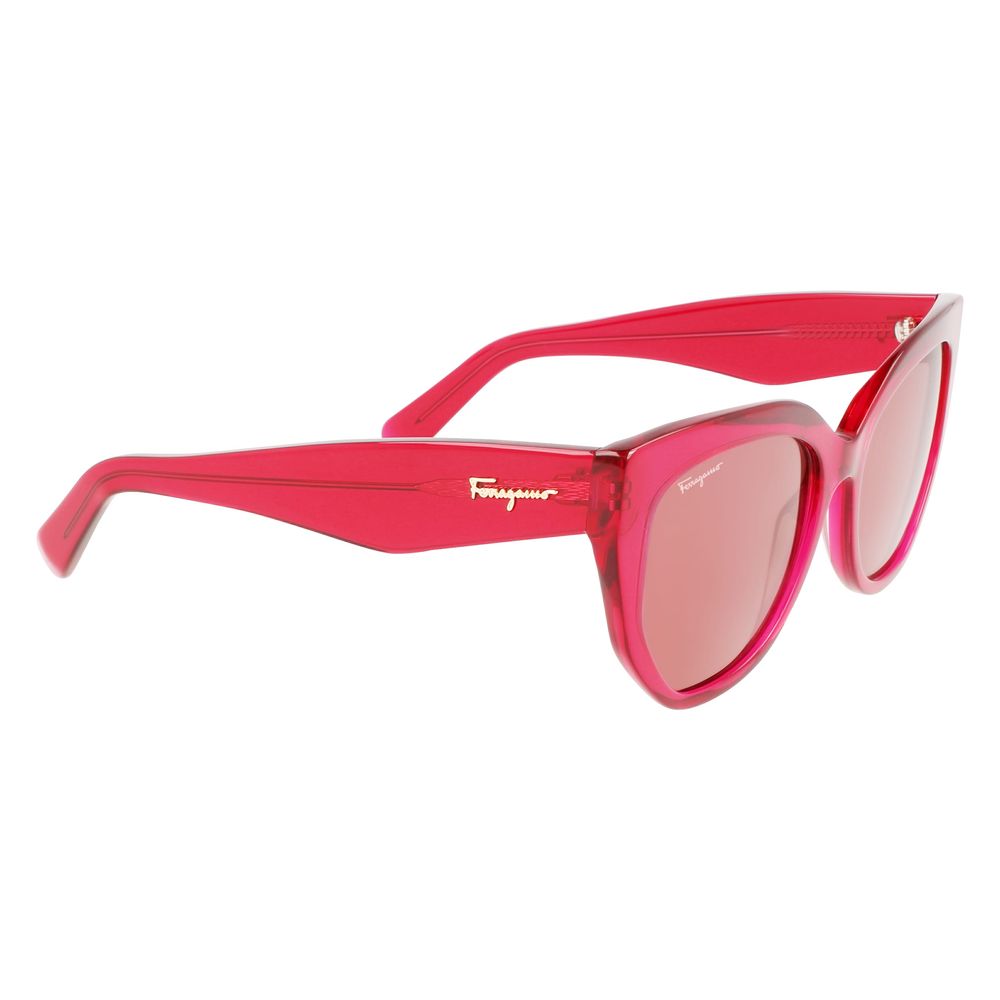 Red Acetate Sunglasses-Ferragamo-LabelTerrace.com