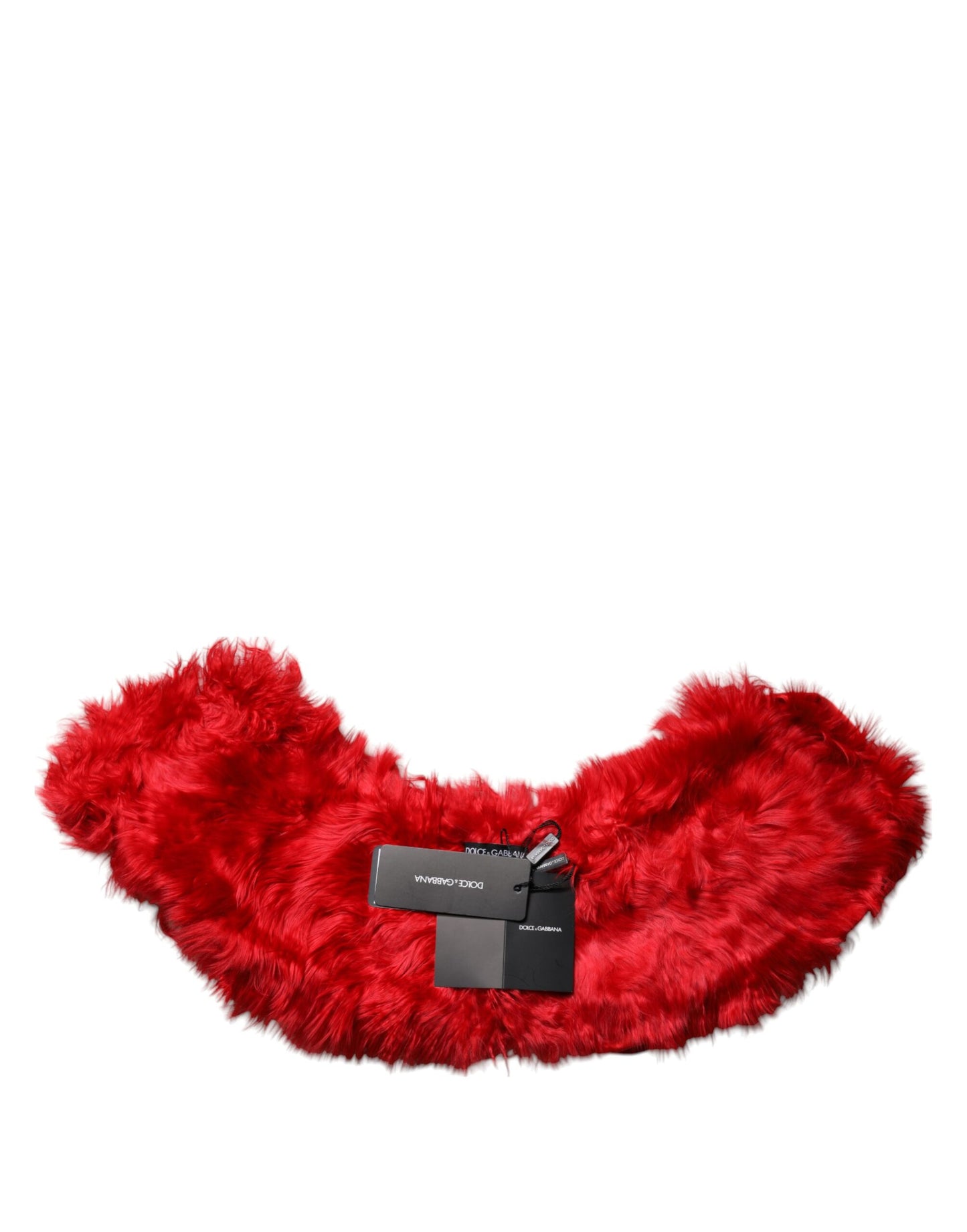 Red Alpaca Fur Women Neck Warmer Winter Scarf-Dolce & Gabbana-LabelTerrace.com