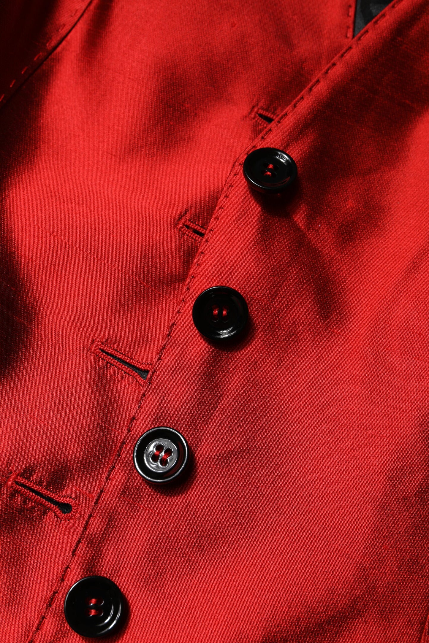 Red Black Button Down Sleeveless Vest Top-Dolce & Gabbana-LabelTerrace.com