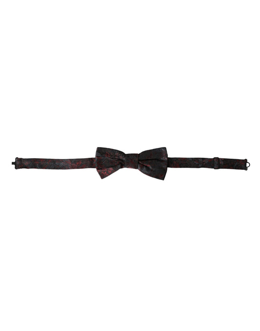 Red Black Floral Adjustable Neck Men Bow Tie-Dolce & Gabbana-LabelTerrace.com