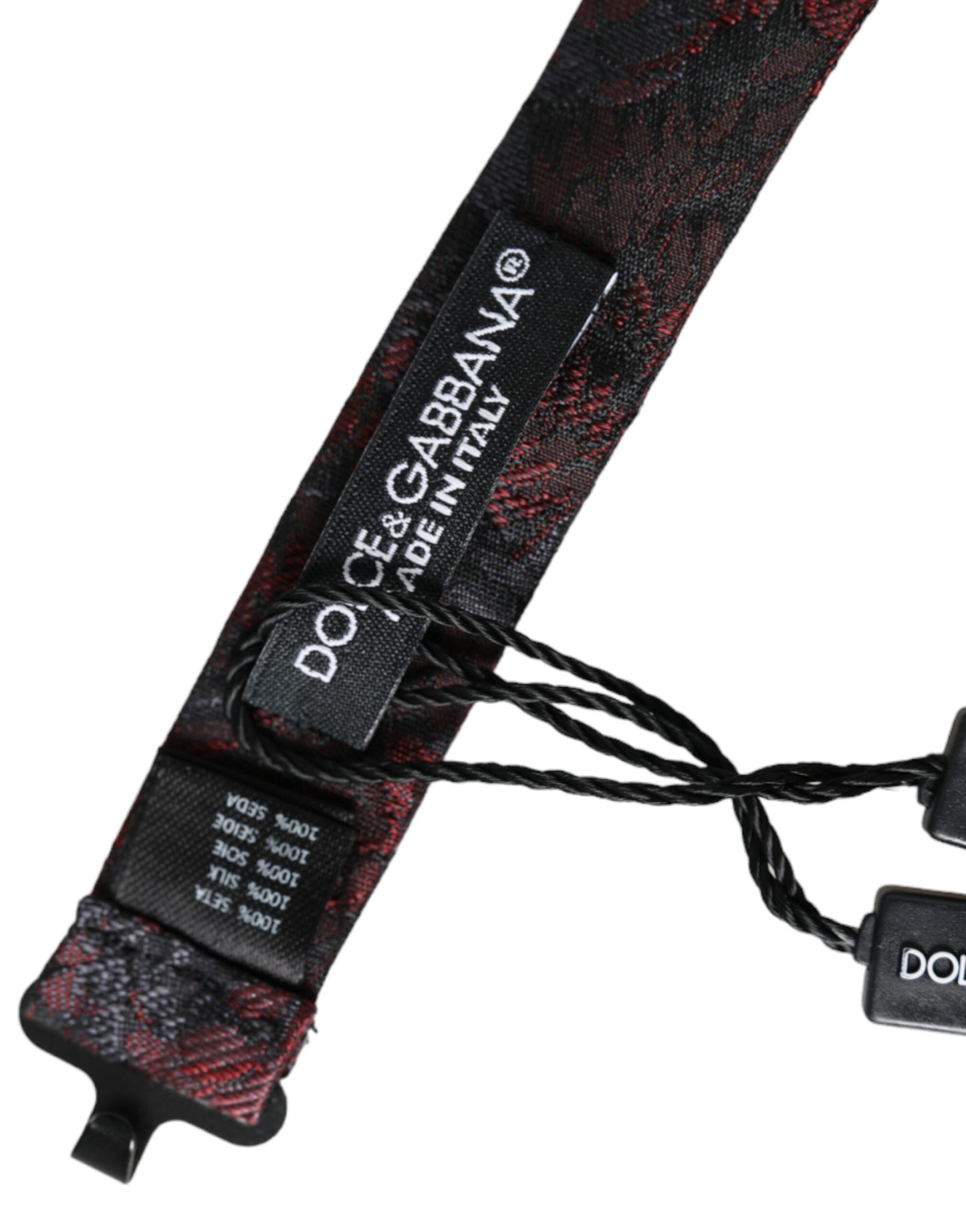 Red Black Floral Adjustable Neck Men Bow Tie-Dolce & Gabbana-LabelTerrace.com