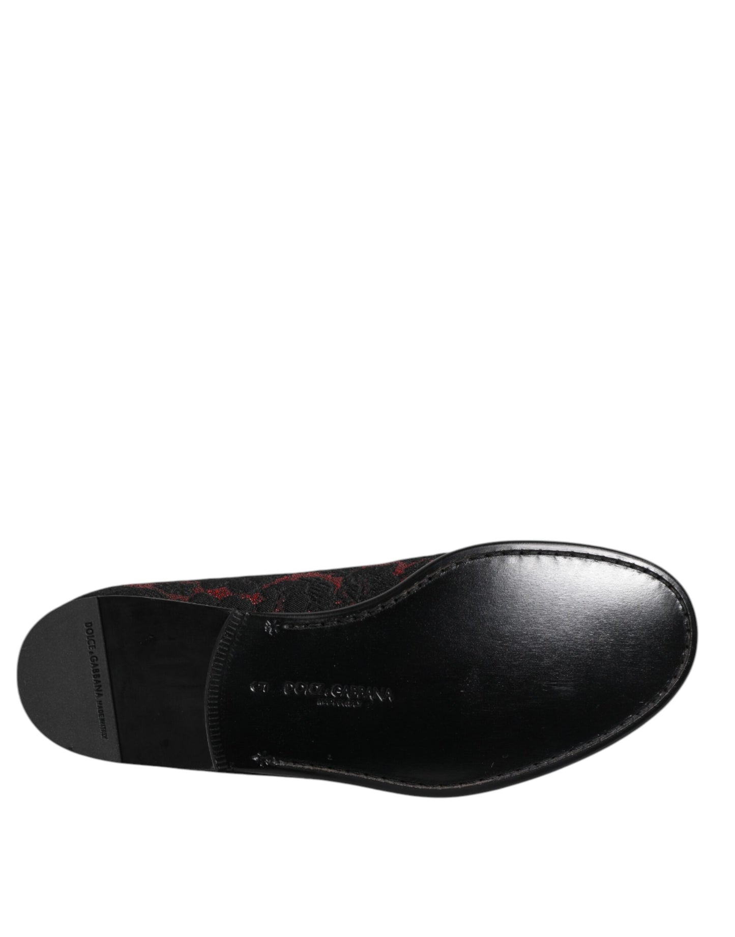 Red Black Jacquard Slip On Loafers Shoes-Dolce & Gabbana-LabelTerrace.com