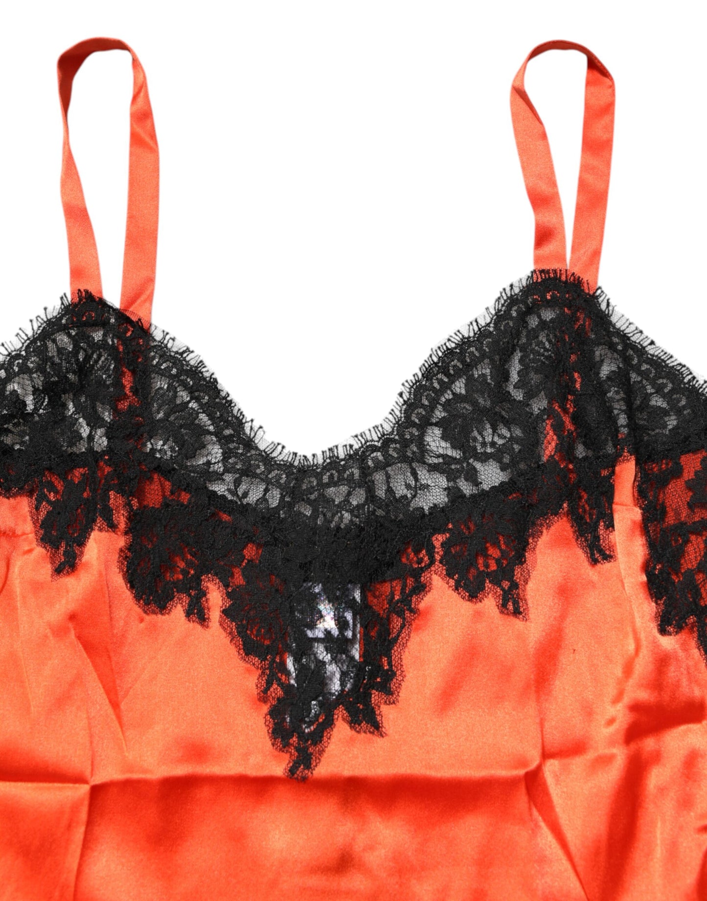 Red Black Lace Trim Silk Sleeveless Tank Top-Dolce & Gabbana-LabelTerrace.com