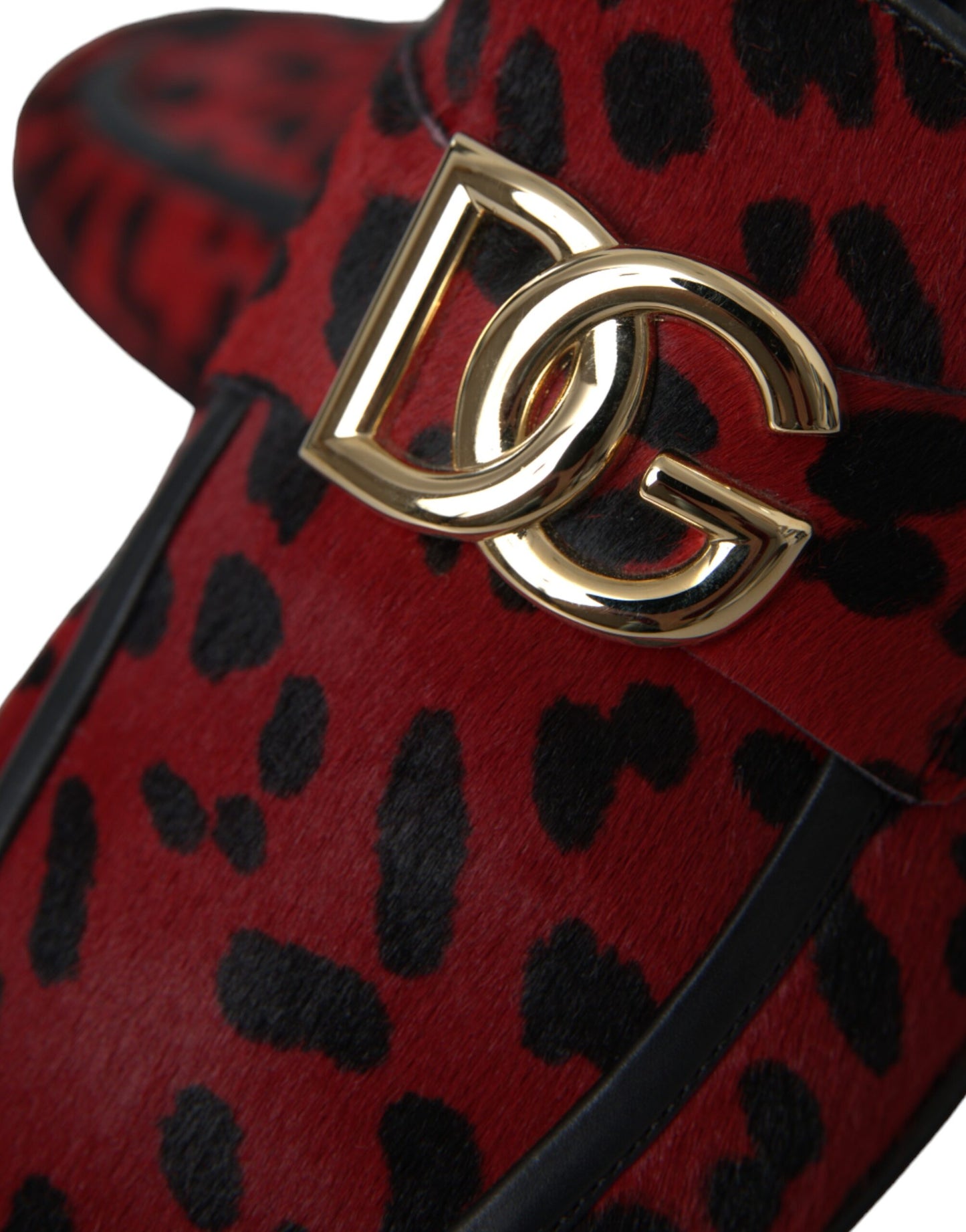Red Black Leopard DG Loafers Formal Men Shoes-Dolce & Gabbana-LabelTerrace.com