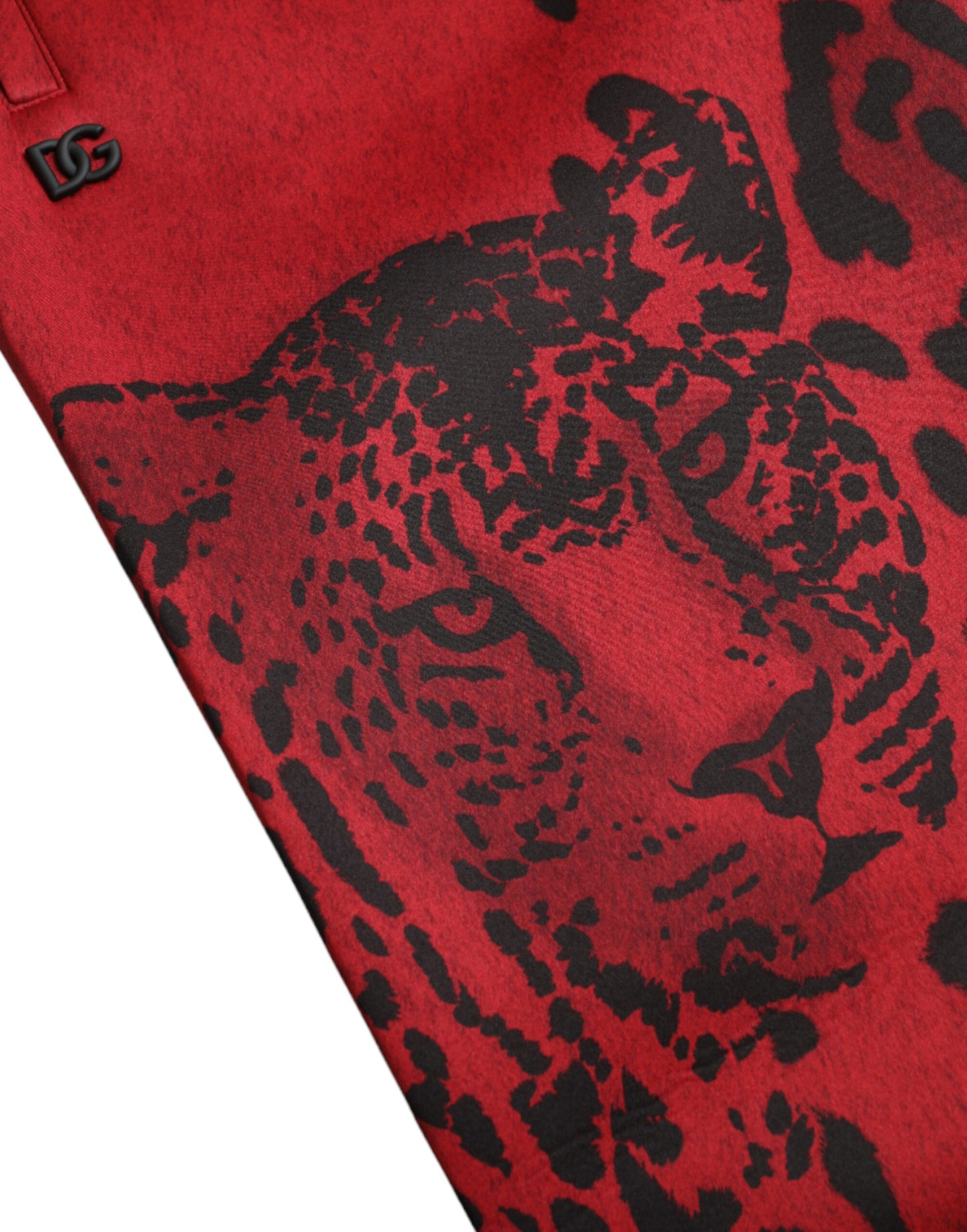 Red Black Leopard Stretch Jogger Pants-Dolce & Gabbana-LabelTerrace.com