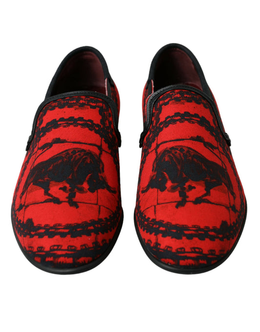 Red Black Torero Loafers Slippers Men Shoes-Dolce & Gabbana-LabelTerrace.com