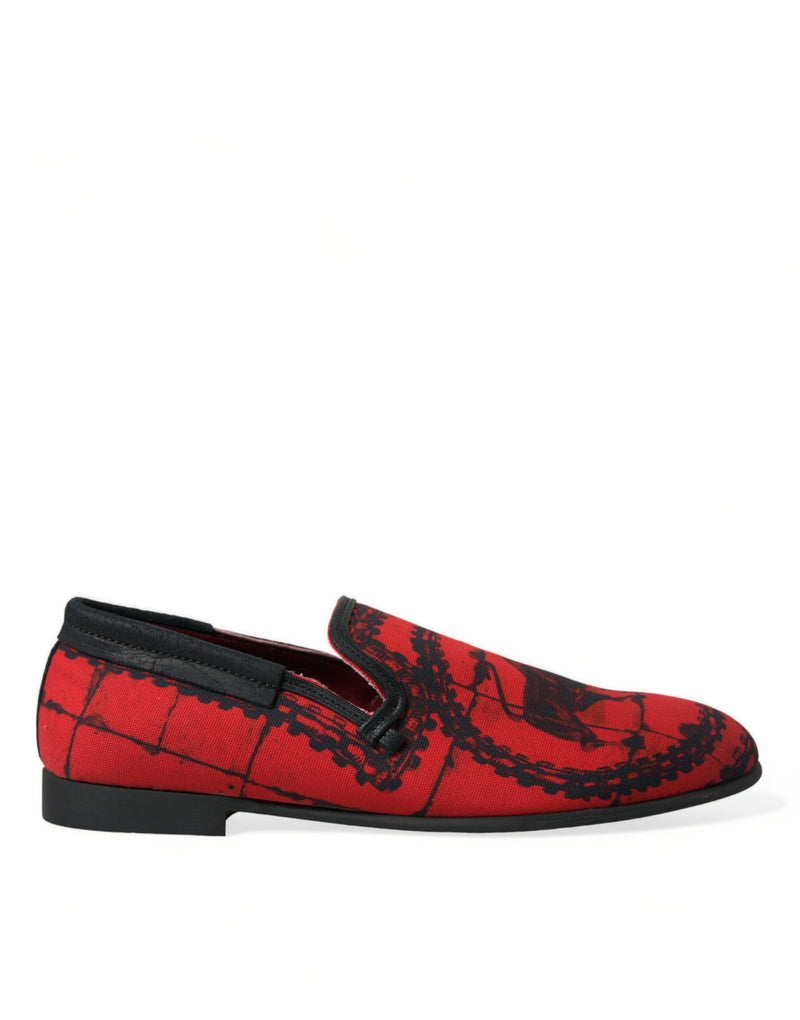 Red Black Torero Loafers Slippers Men Shoes-Dolce & Gabbana-LabelTerrace.com