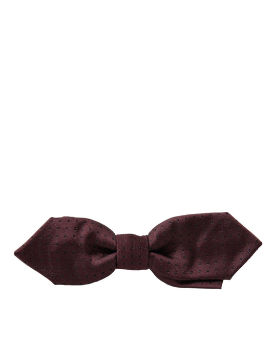 Red Bordeaux Silk Slim Adjustable Neck Papillon Bow Tie-Dolce & Gabbana-LabelTerrace.com