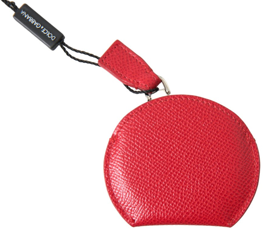 Red Calfskin Leather Hand Mirror Holder-Dolce & Gabbana-LabelTerrace.com