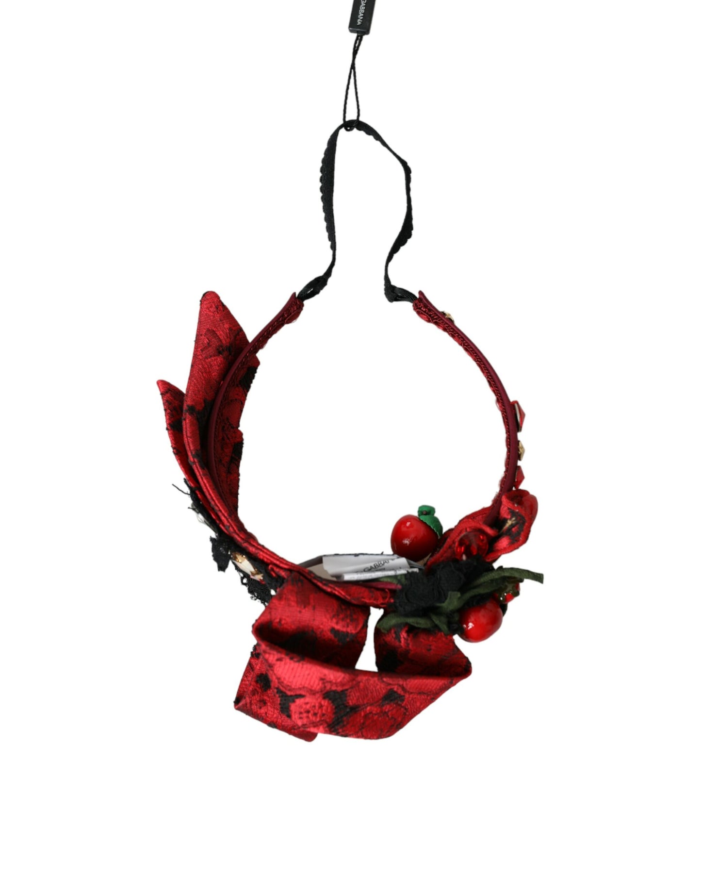 Red Cherry Sicily Embellished Women Hairband Diadem-Dolce & Gabbana-LabelTerrace.com