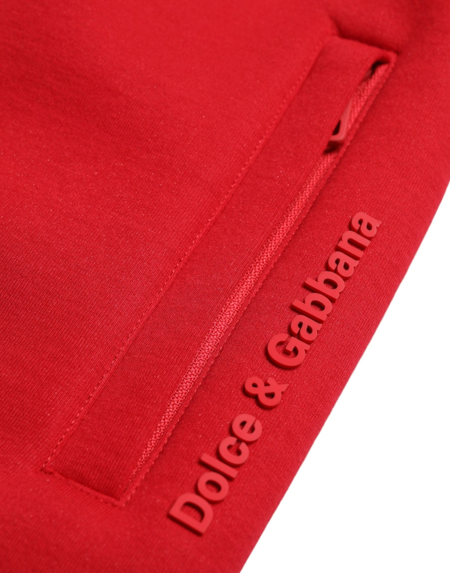 Red Cotton Blend Skinny Jogger Pants-Dolce & Gabbana-LabelTerrace.com