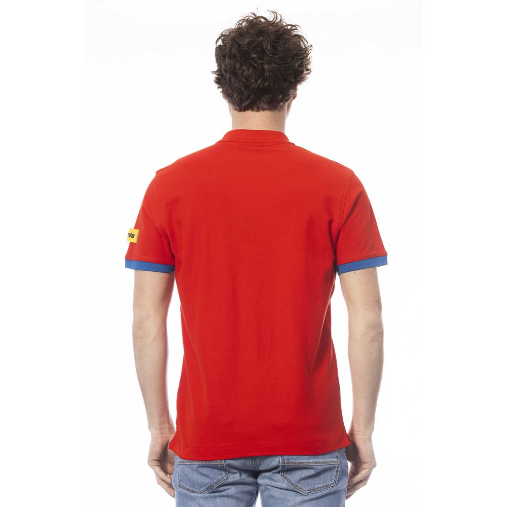 Red Cotton Men Polo Shirt-Invicta-LabelTerrace.com